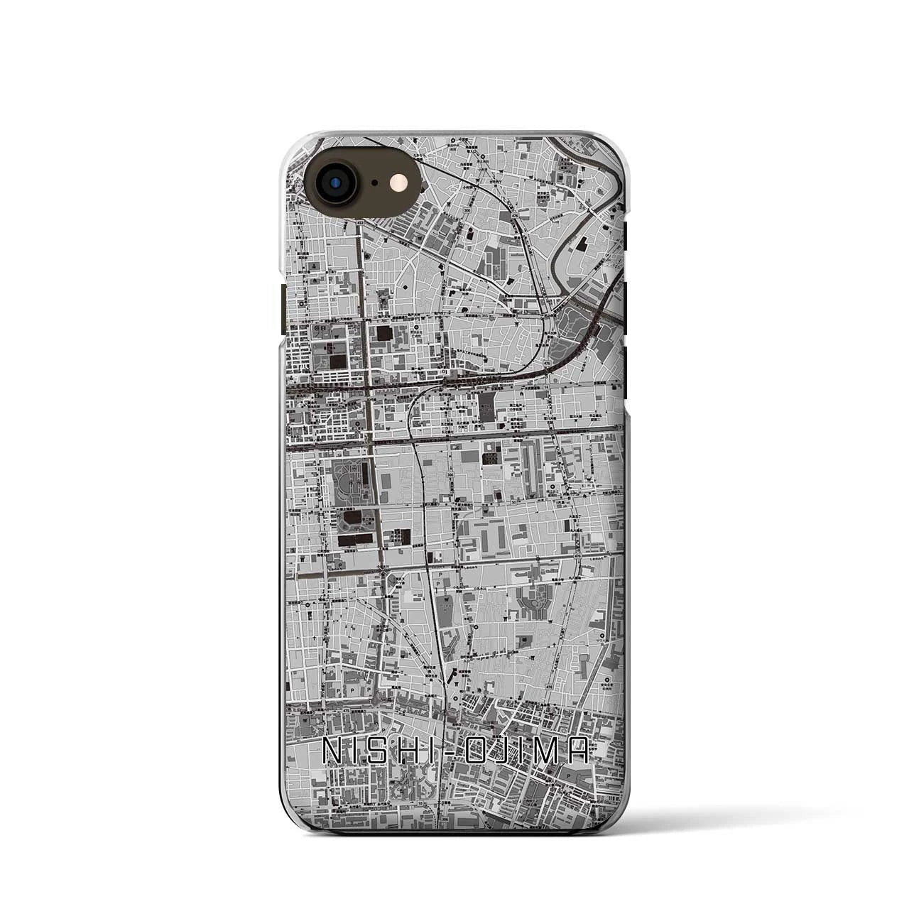 【西大島(東京都)】地図柄iPhoneケース(クリアタイプ)