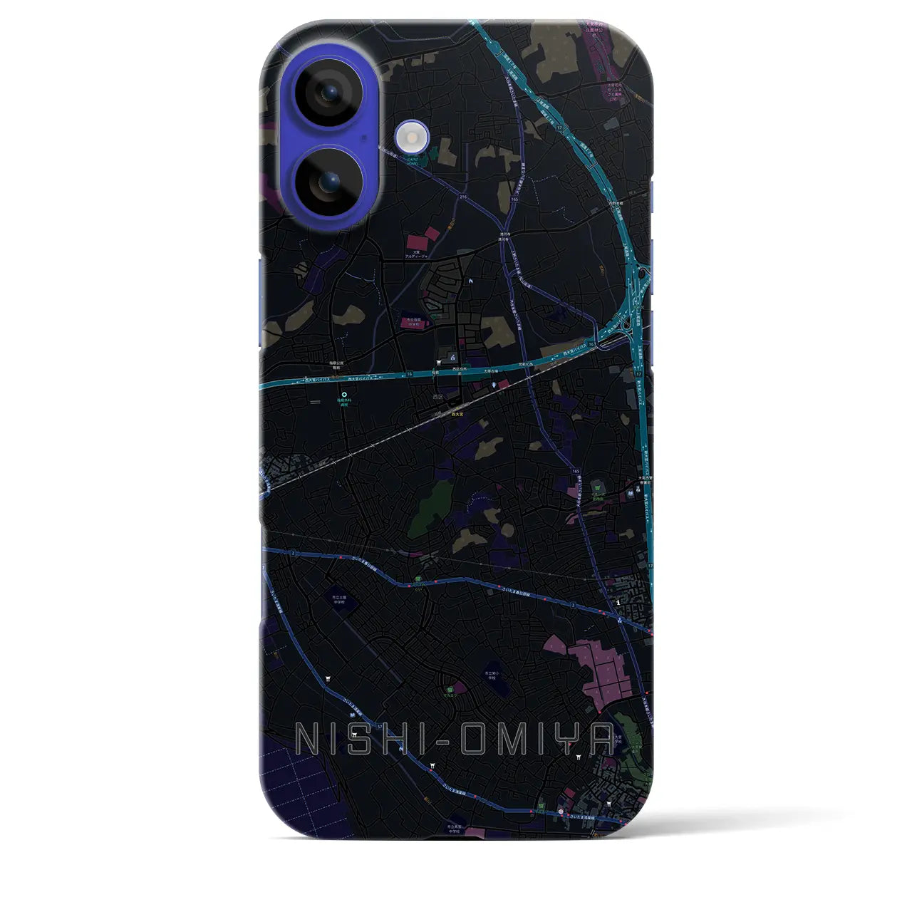 【西大宮(埼玉県)】地図柄iPhoneケース(バックカバータイプ)
