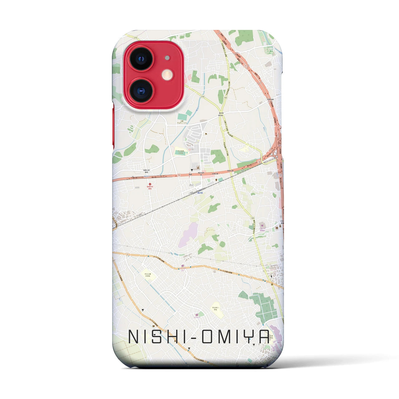 【西大宮(埼玉県)】地図柄iPhoneケース(バックカバータイプ)
