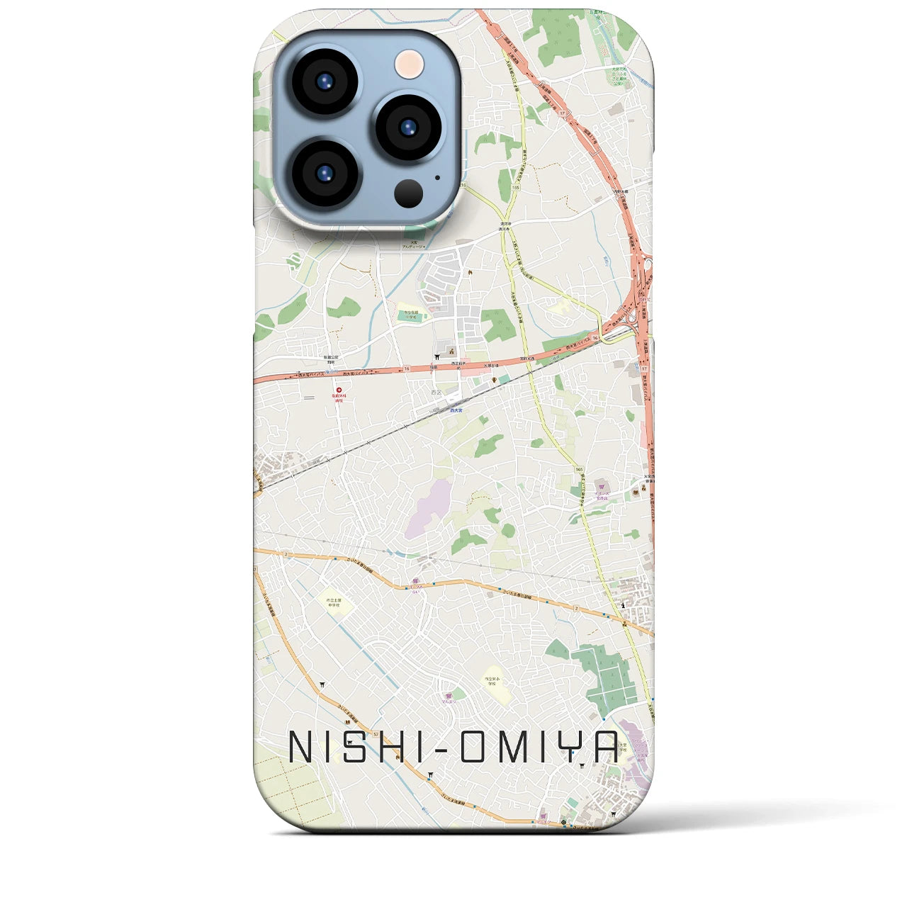 【西大宮(埼玉県)】地図柄iPhoneケース(バックカバータイプ)