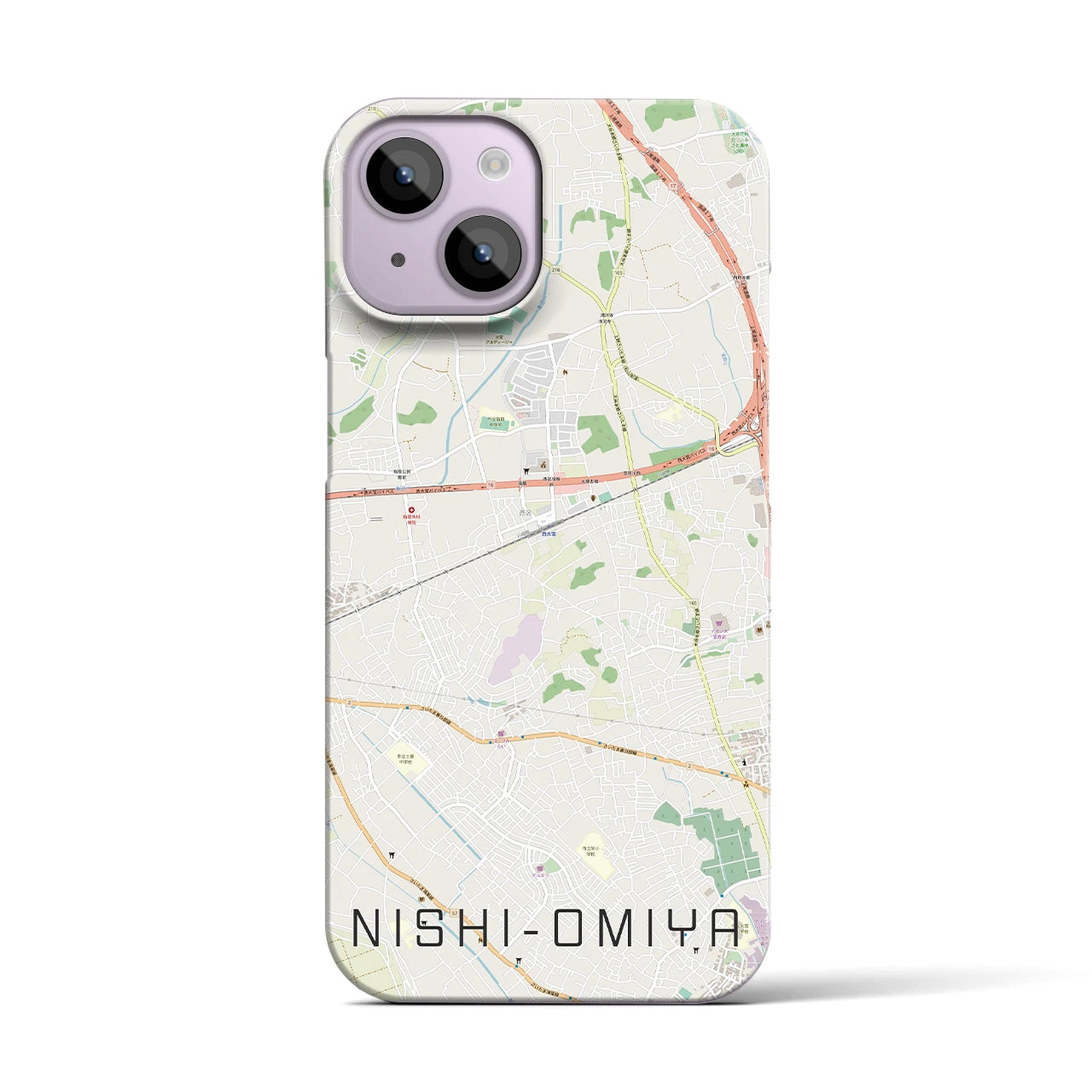 【西大宮(埼玉県)】地図柄iPhoneケース(バックカバータイプ)