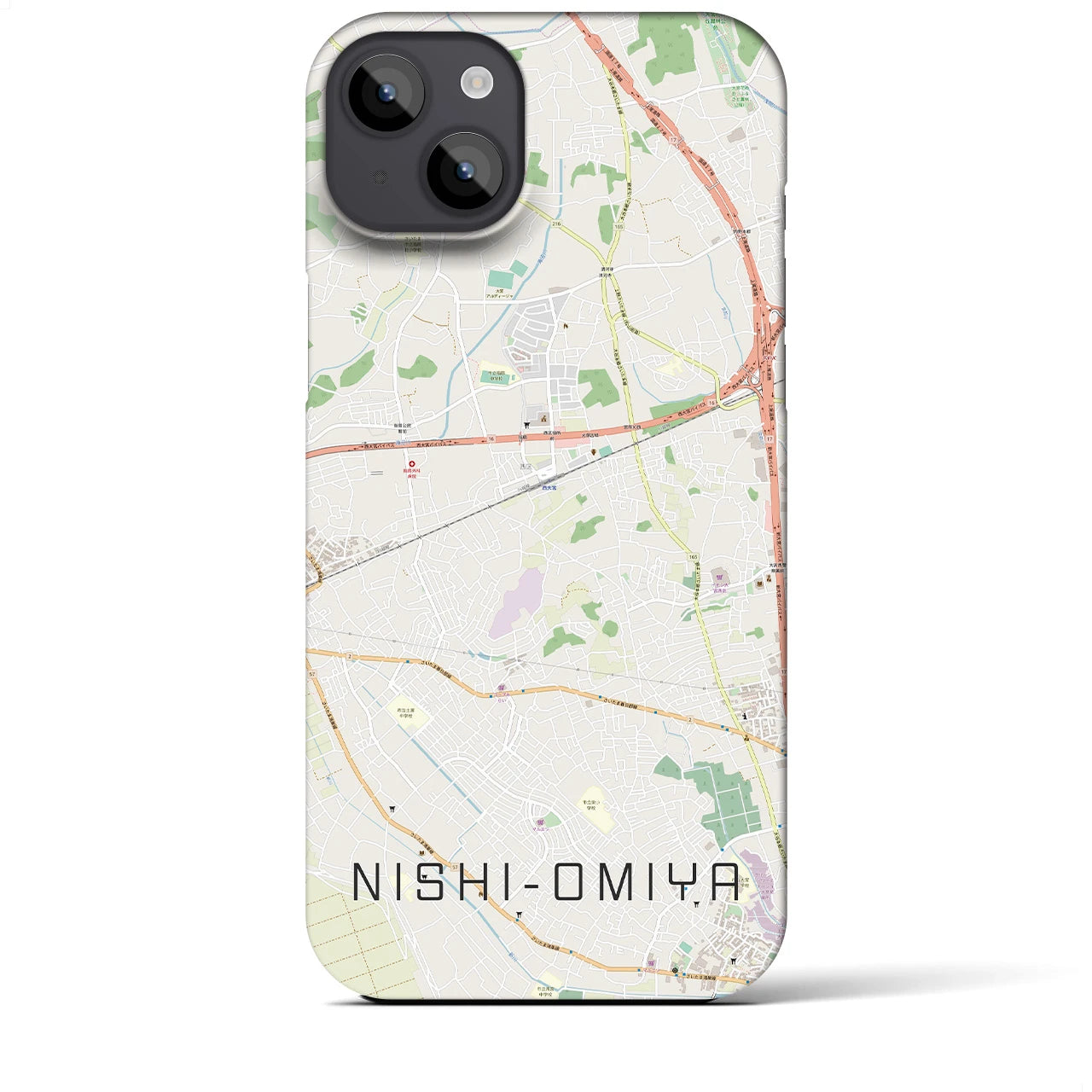 【西大宮(埼玉県)】地図柄iPhoneケース(バックカバータイプ)