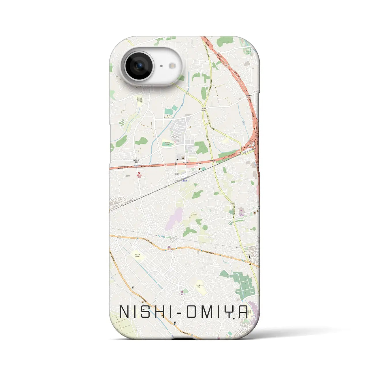 【西大宮(埼玉県)】地図柄iPhoneケース(バックカバータイプ)