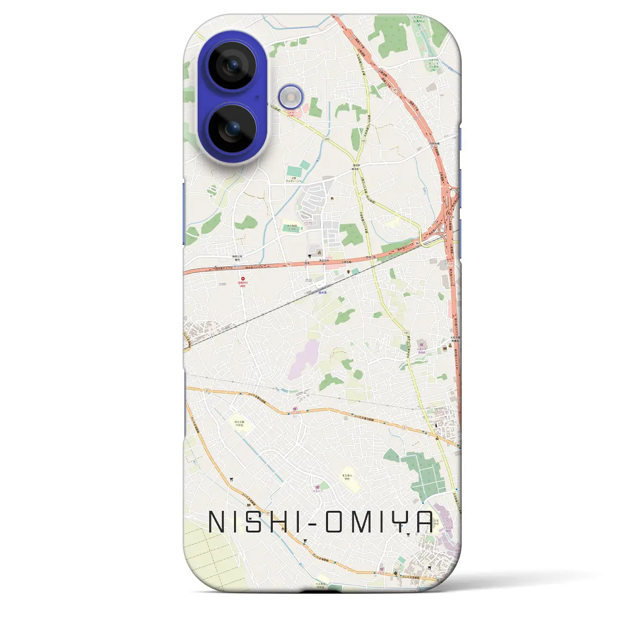 【西大宮(埼玉県)】地図柄iPhoneケース(バックカバータイプ)ナチュラル・iPhone 16 Pro Max 用