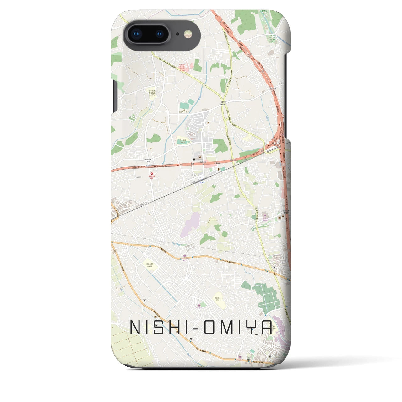 【西大宮(埼玉県)】地図柄iPhoneケース(バックカバータイプ)