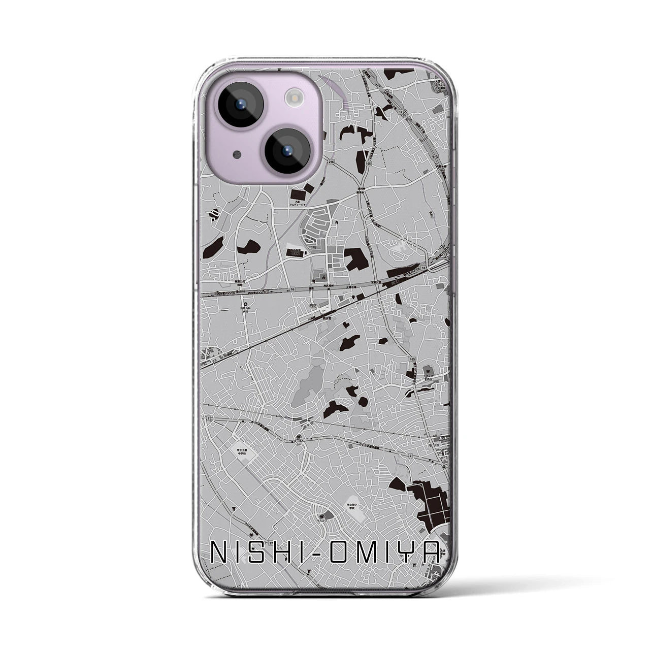 【西大宮(埼玉県)】地図柄iPhoneケース(クリアタイプ)