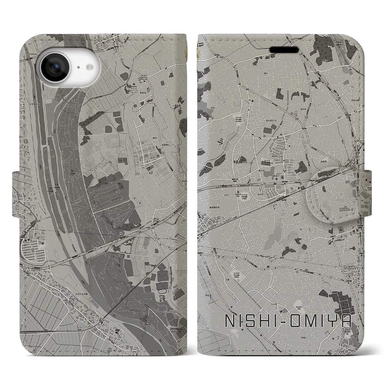 【西大宮(埼玉県)】地図柄iPhoneケース(手帳タイプ)