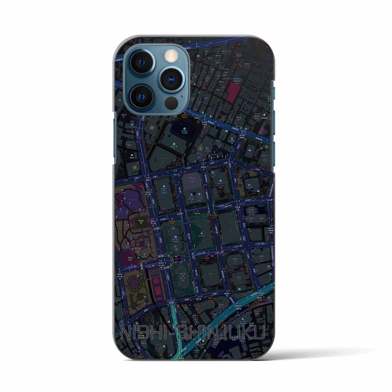 【西新宿(東京都)】地図柄iPhoneケース(バックカバータイプ)