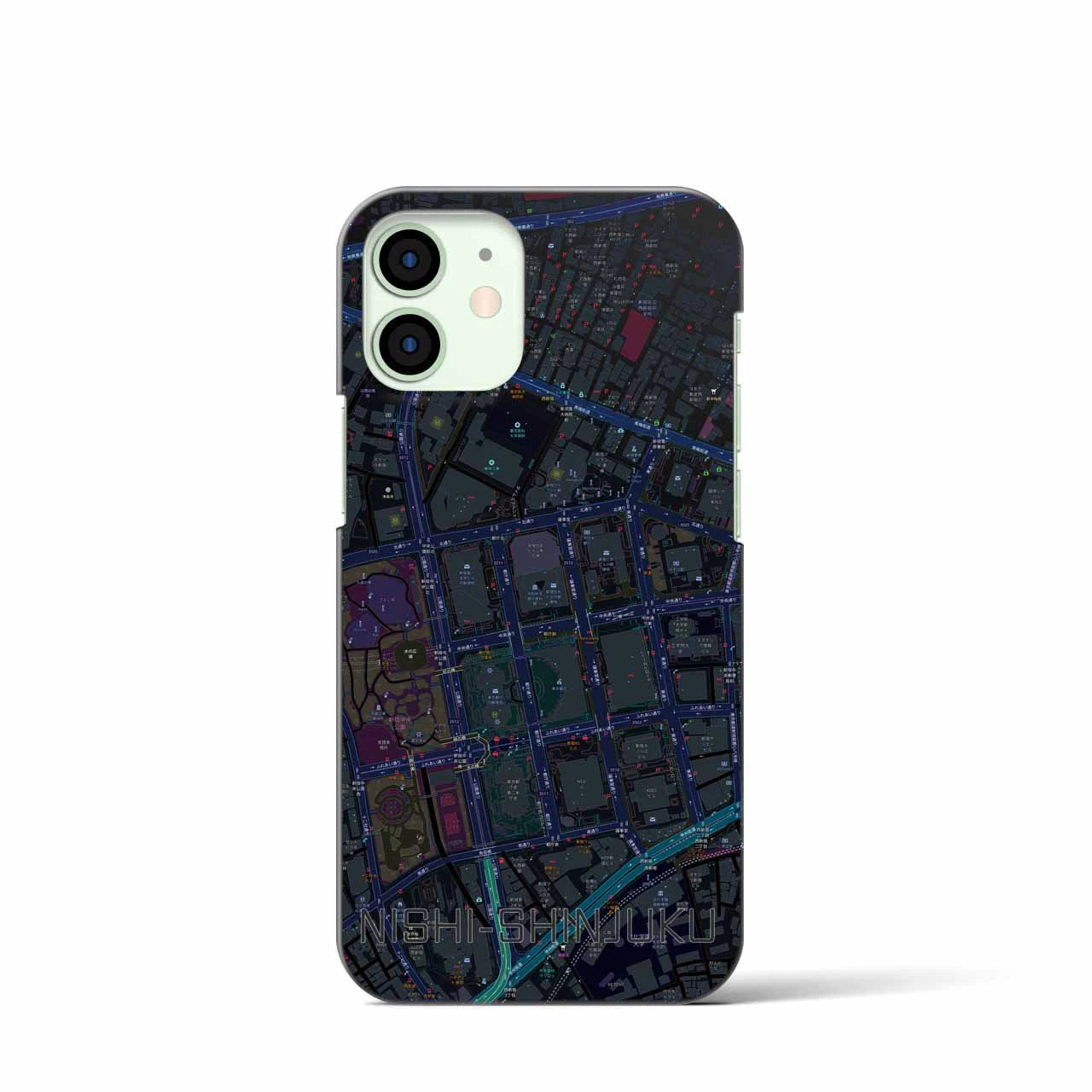 【西新宿(東京都)】地図柄iPhoneケース(バックカバータイプ)