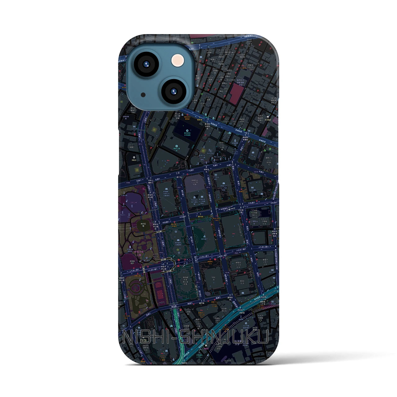 【西新宿(東京都)】地図柄iPhoneケース(バックカバータイプ)
