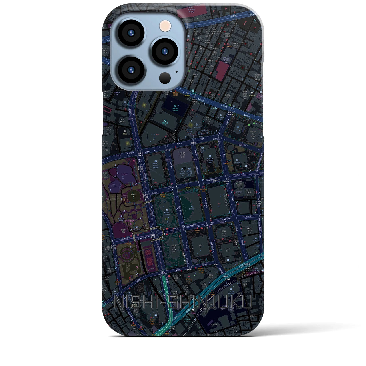 【西新宿(東京都)】地図柄iPhoneケース(バックカバータイプ)