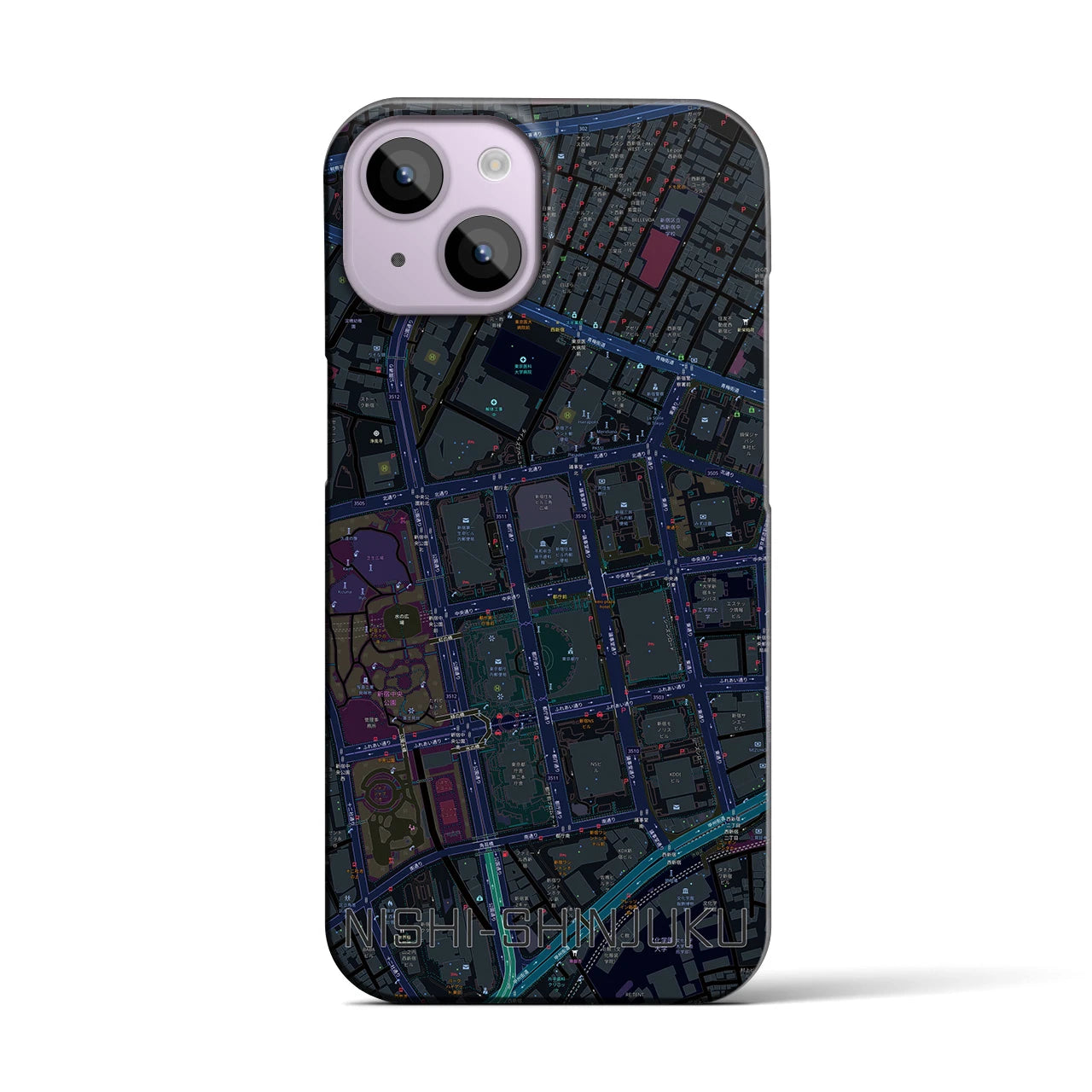 【西新宿(東京都)】地図柄iPhoneケース(バックカバータイプ)