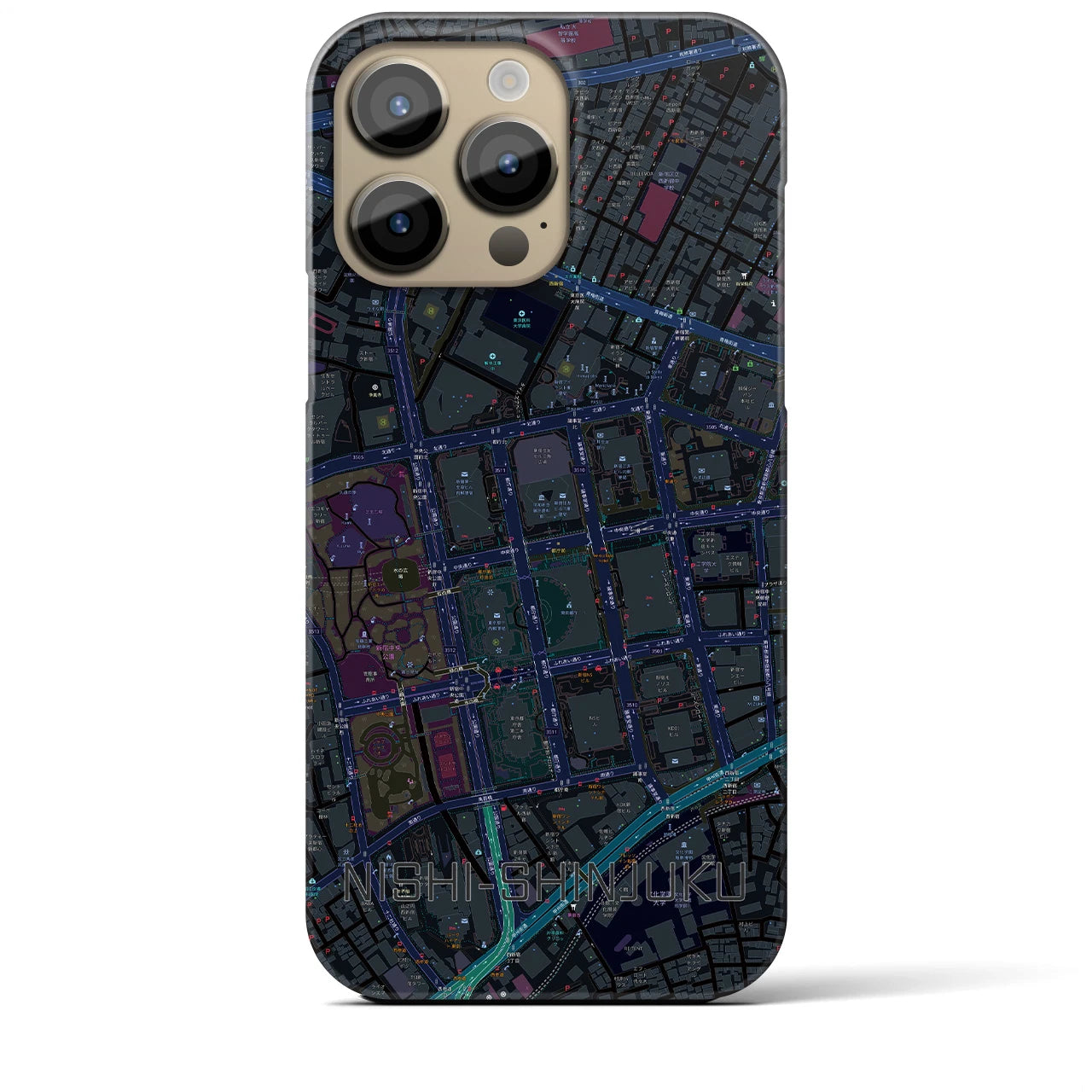 【西新宿(東京都)】地図柄iPhoneケース(バックカバータイプ)