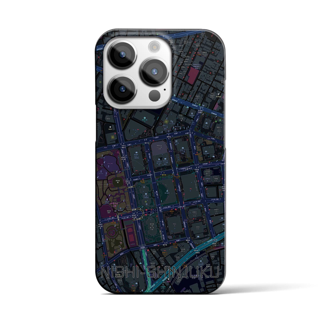 【西新宿(東京都)】地図柄iPhoneケース(バックカバータイプ)