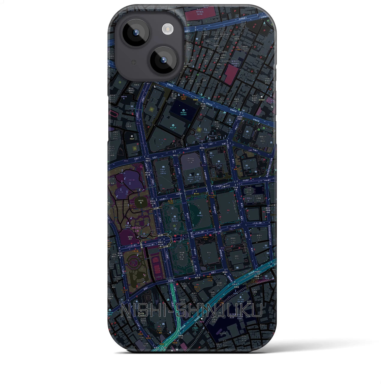 【西新宿(東京都)】地図柄iPhoneケース(バックカバータイプ)
