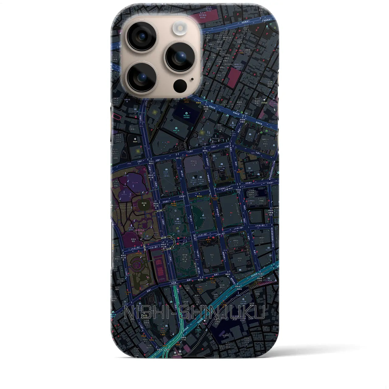 【西新宿(東京都)】地図柄iPhoneケース(バックカバータイプ)