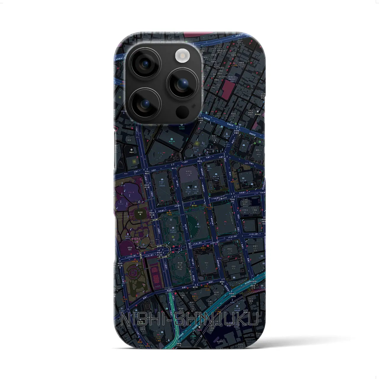 【西新宿(東京都)】地図柄iPhoneケース(バックカバータイプ)