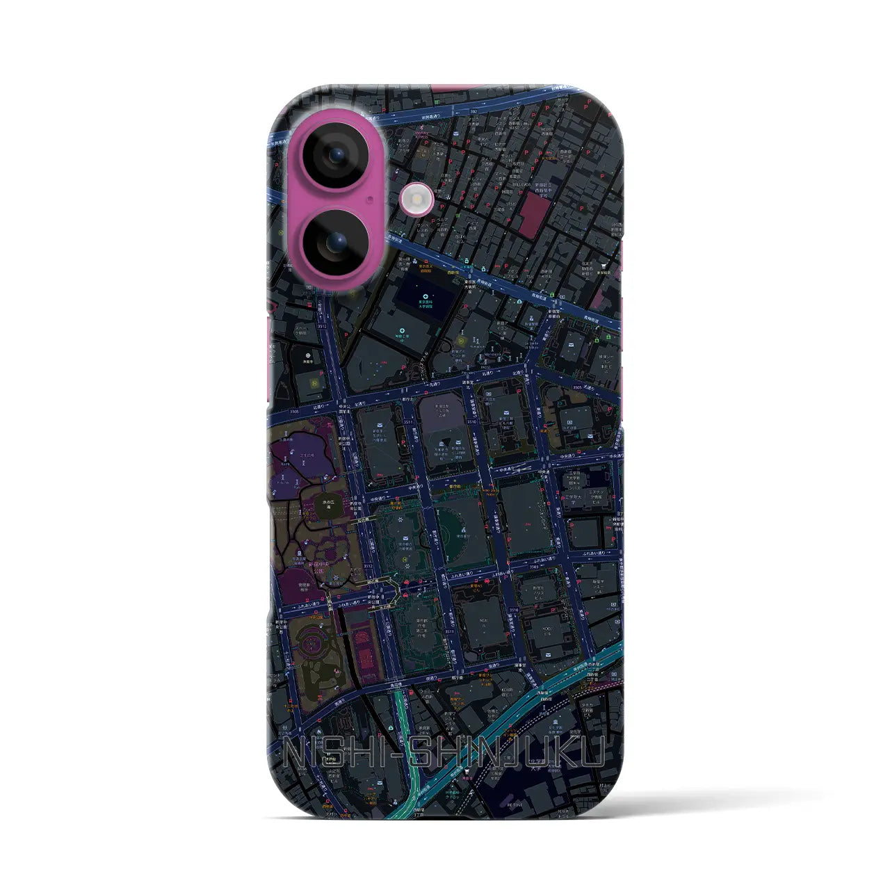 【西新宿(東京都)】地図柄iPhoneケース(バックカバータイプ)