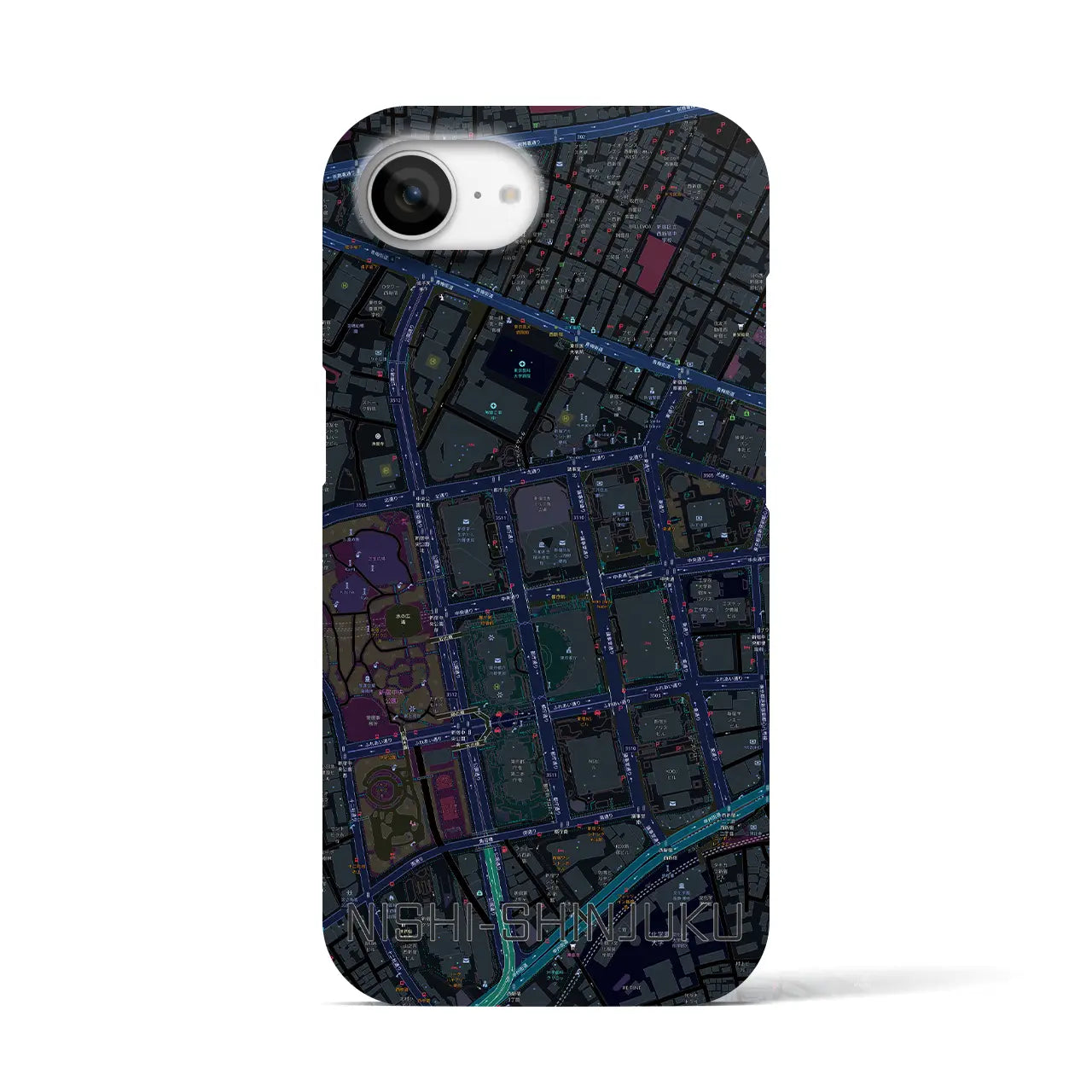 【西新宿(東京都)】地図柄iPhoneケース(バックカバータイプ)