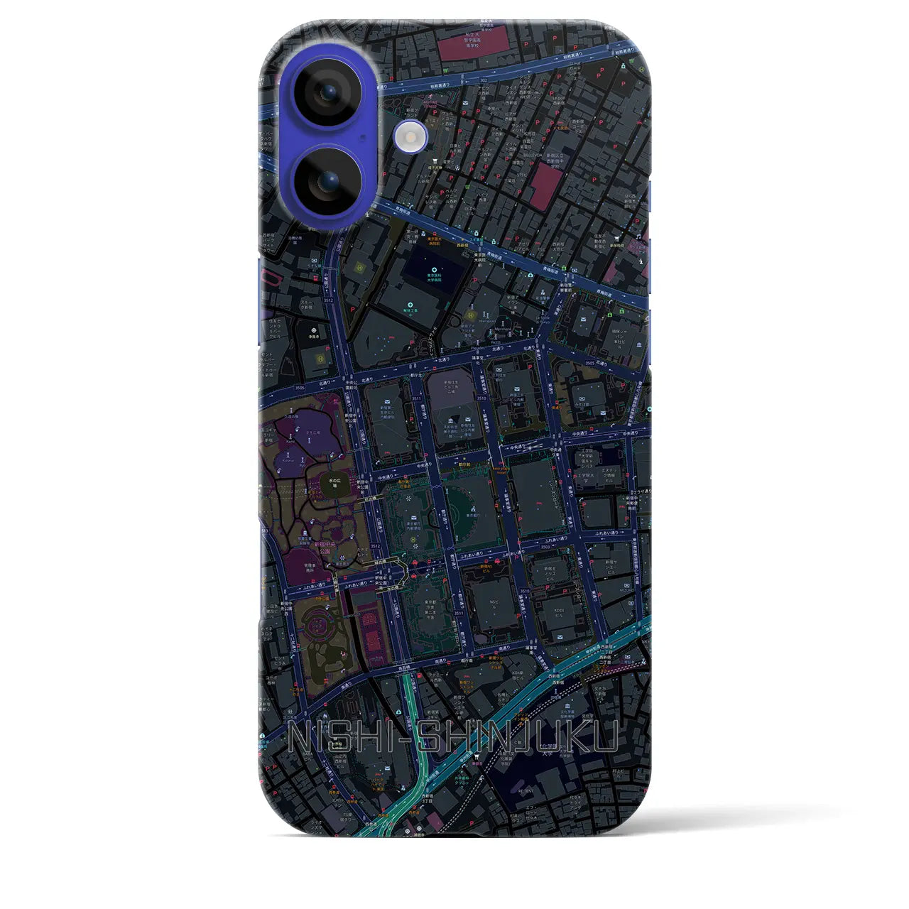 【西新宿(東京都)】地図柄iPhoneケース(バックカバータイプ)