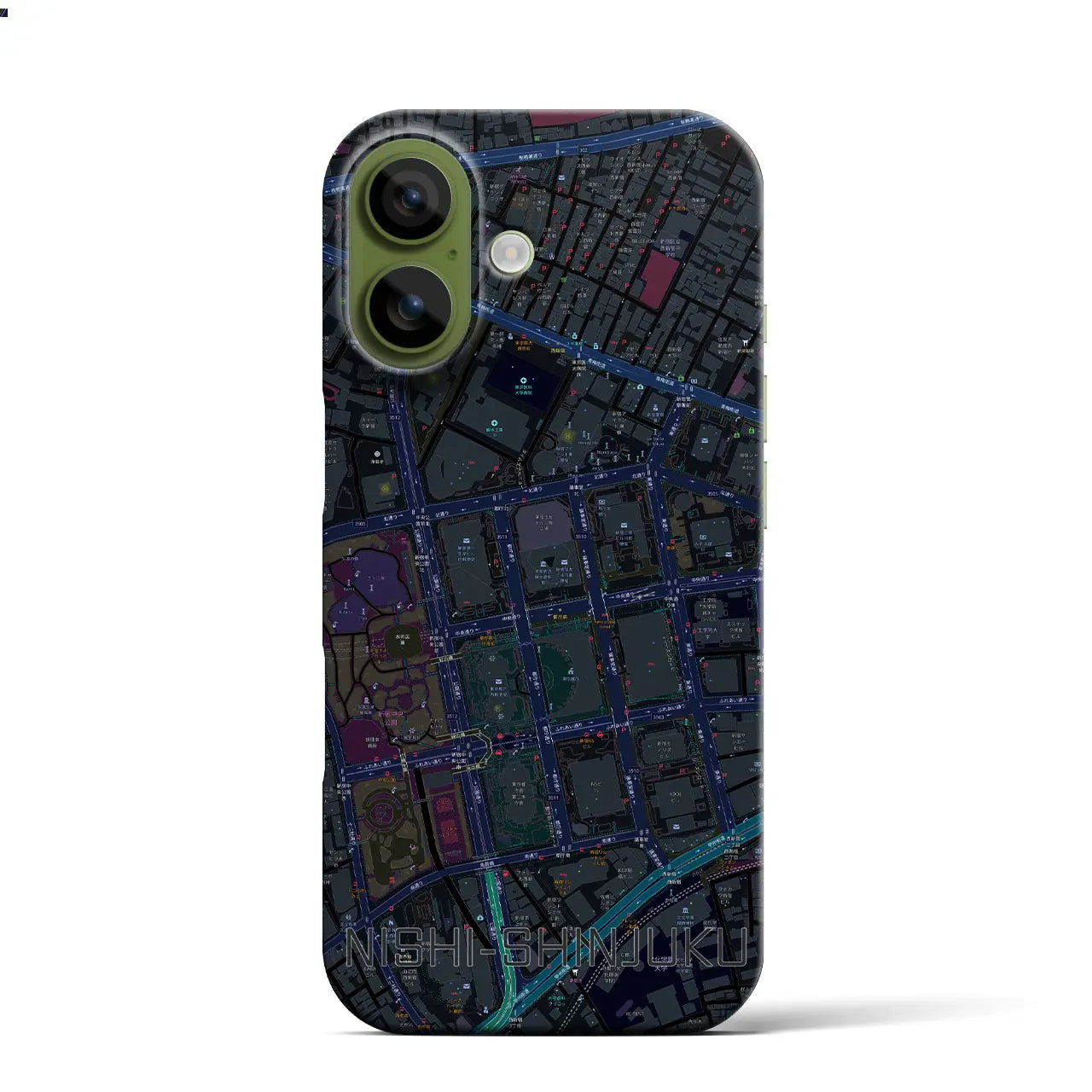 【西新宿(東京都)】地図柄iPhoneケース(バックカバータイプ)