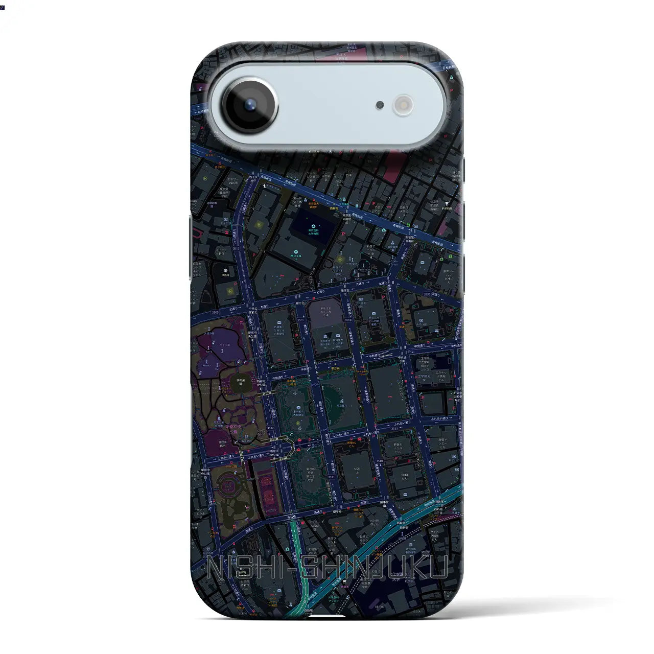【西新宿(東京都)】地図柄iPhoneケース(バックカバータイプ)