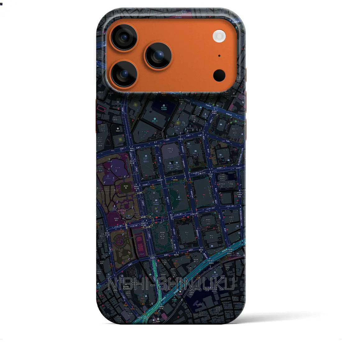 【西新宿(東京都)】地図柄iPhoneケース(バックカバータイプ)
