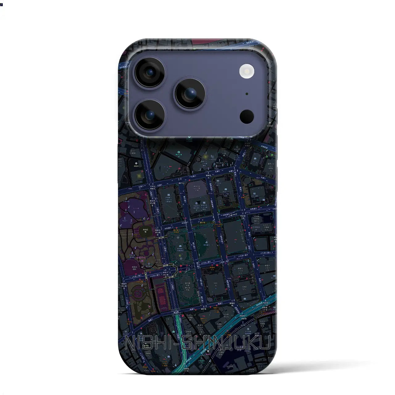 【西新宿(東京都)】地図柄iPhoneケース(バックカバータイプ)