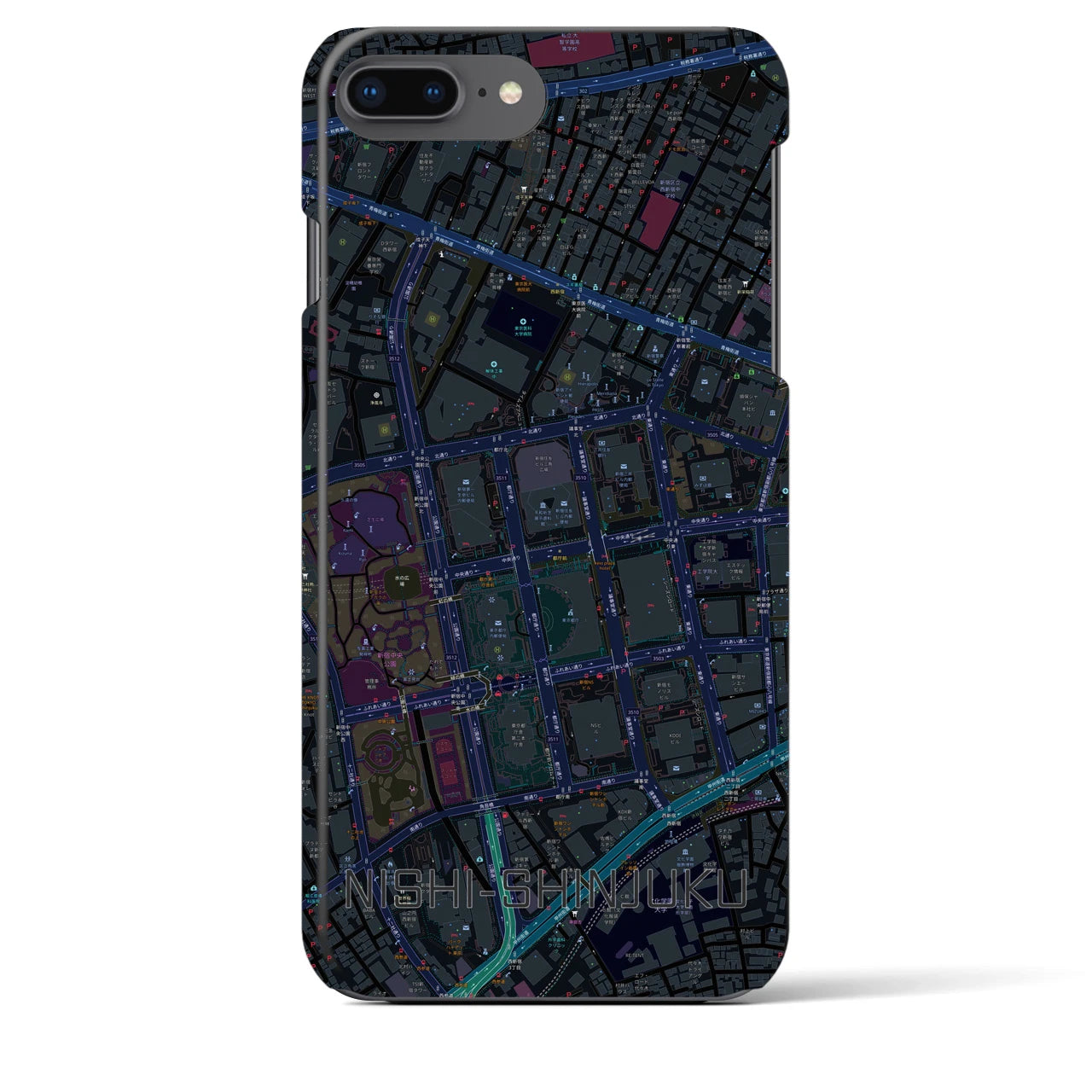 【西新宿(東京都)】地図柄iPhoneケース(バックカバータイプ)