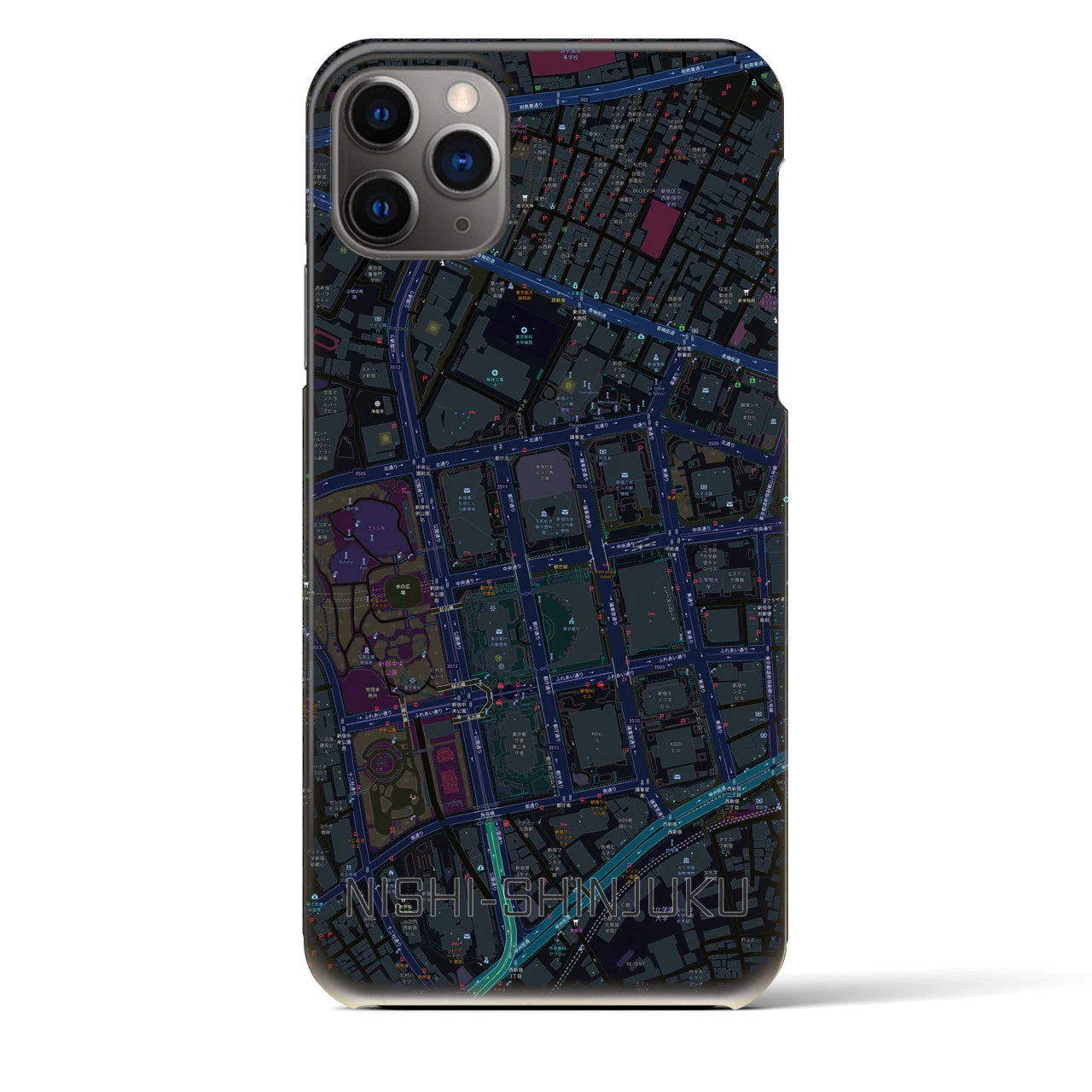 【西新宿(東京都)】地図柄iPhoneケース(バックカバータイプ)