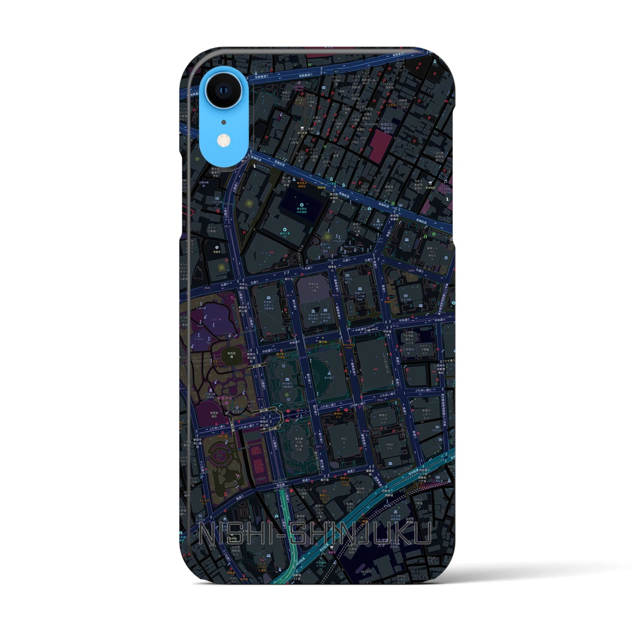 【西新宿(東京都)】地図柄iPhoneケース(バックカバータイプ)