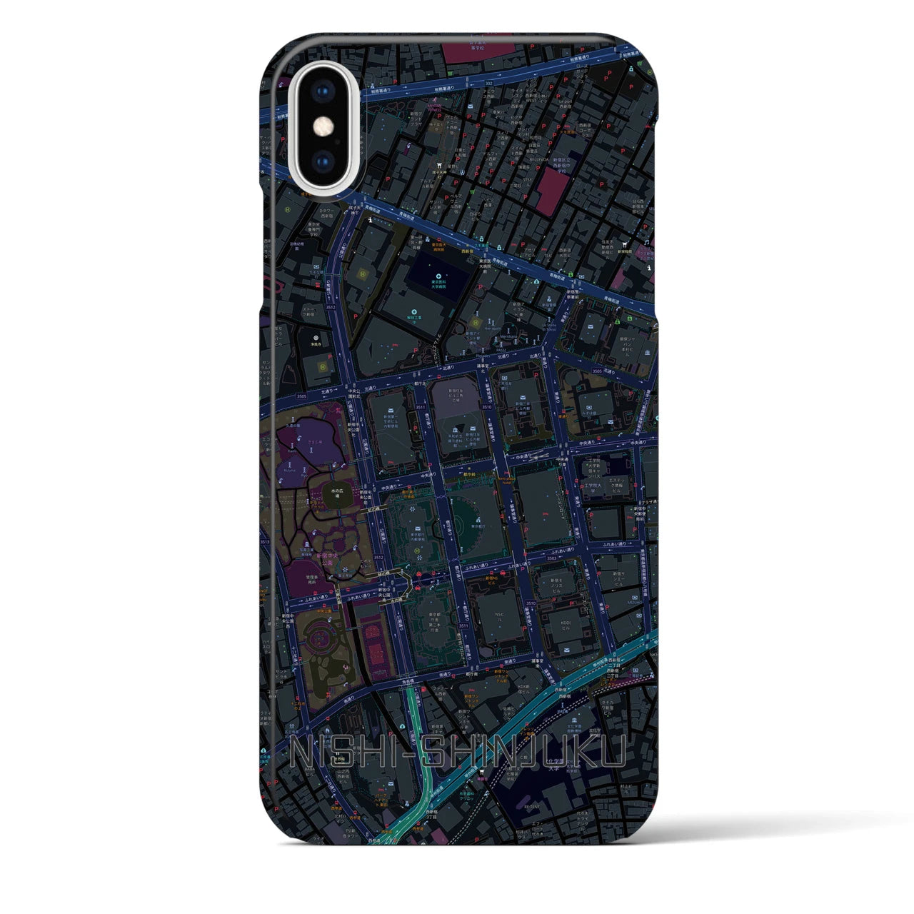 【西新宿(東京都)】地図柄iPhoneケース(バックカバータイプ)