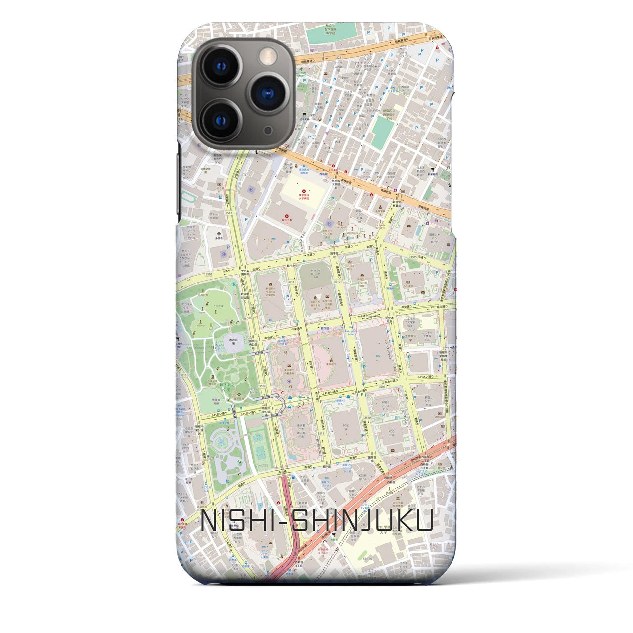 【西新宿(東京都)】地図柄iPhoneケース(バックカバータイプ)