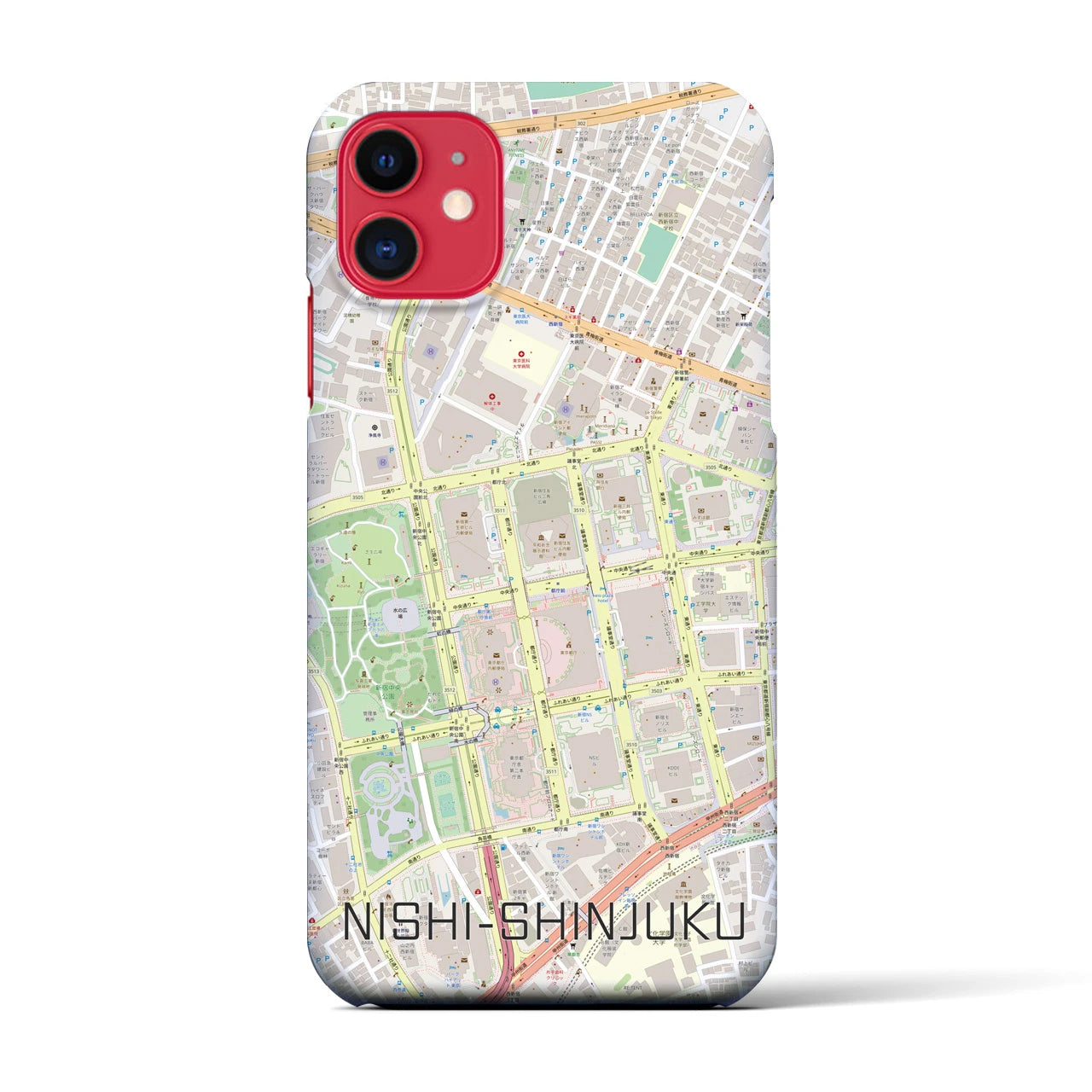 【西新宿(東京都)】地図柄iPhoneケース(バックカバータイプ)