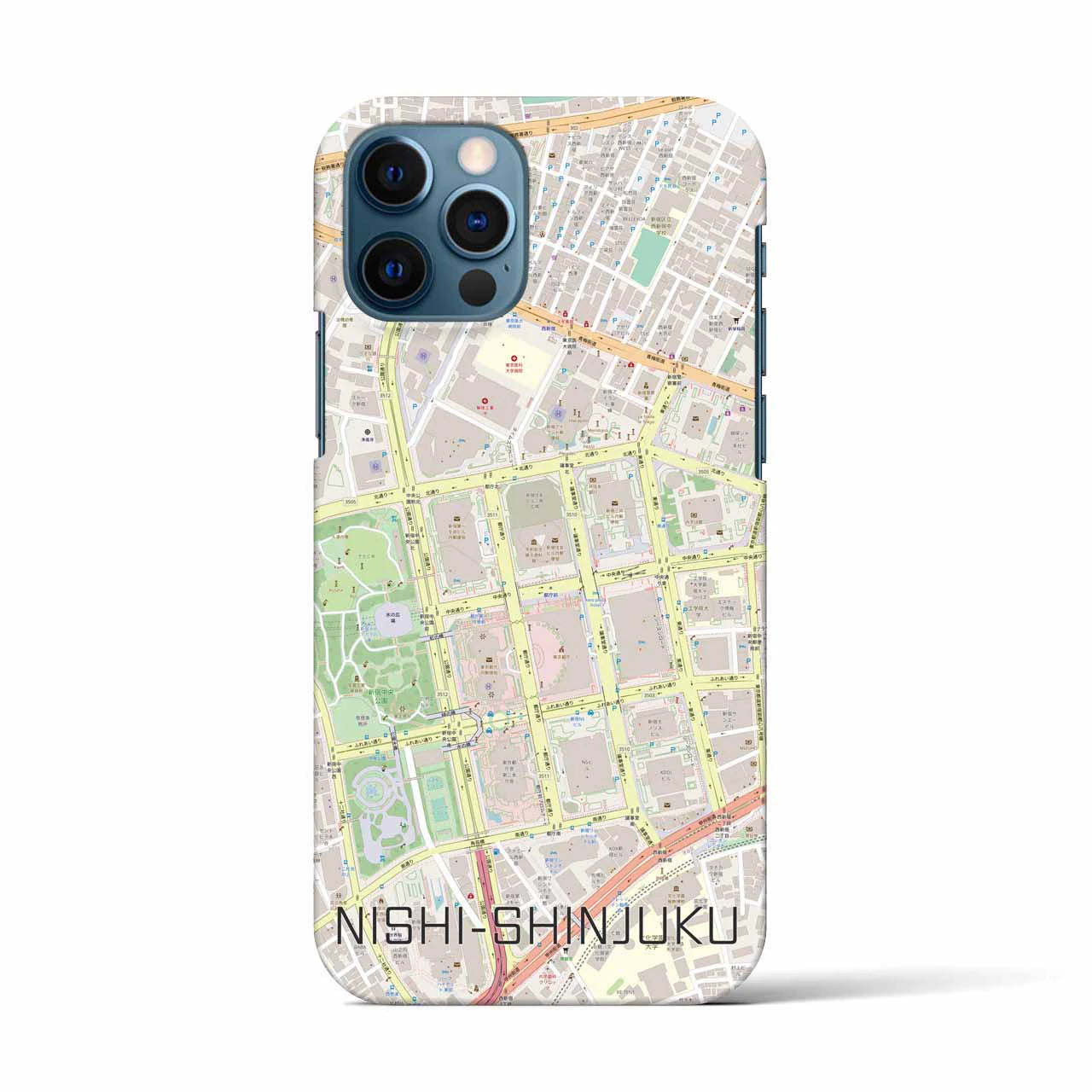 【西新宿(東京都)】地図柄iPhoneケース(バックカバータイプ)