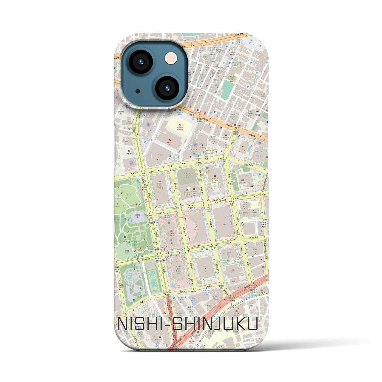 【西新宿(東京都)】地図柄iPhoneケース(バックカバータイプ)