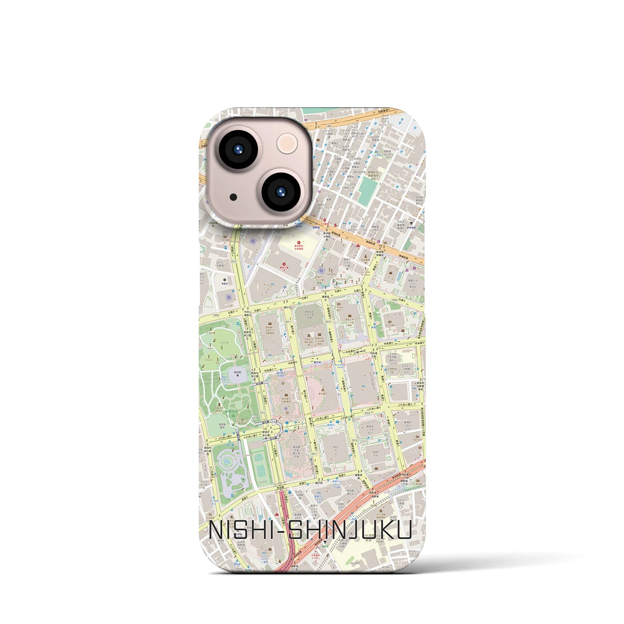 【西新宿(東京都)】地図柄iPhoneケース(バックカバータイプ)