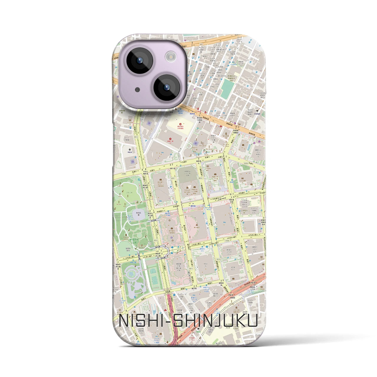 【西新宿(東京都)】地図柄iPhoneケース(バックカバータイプ)