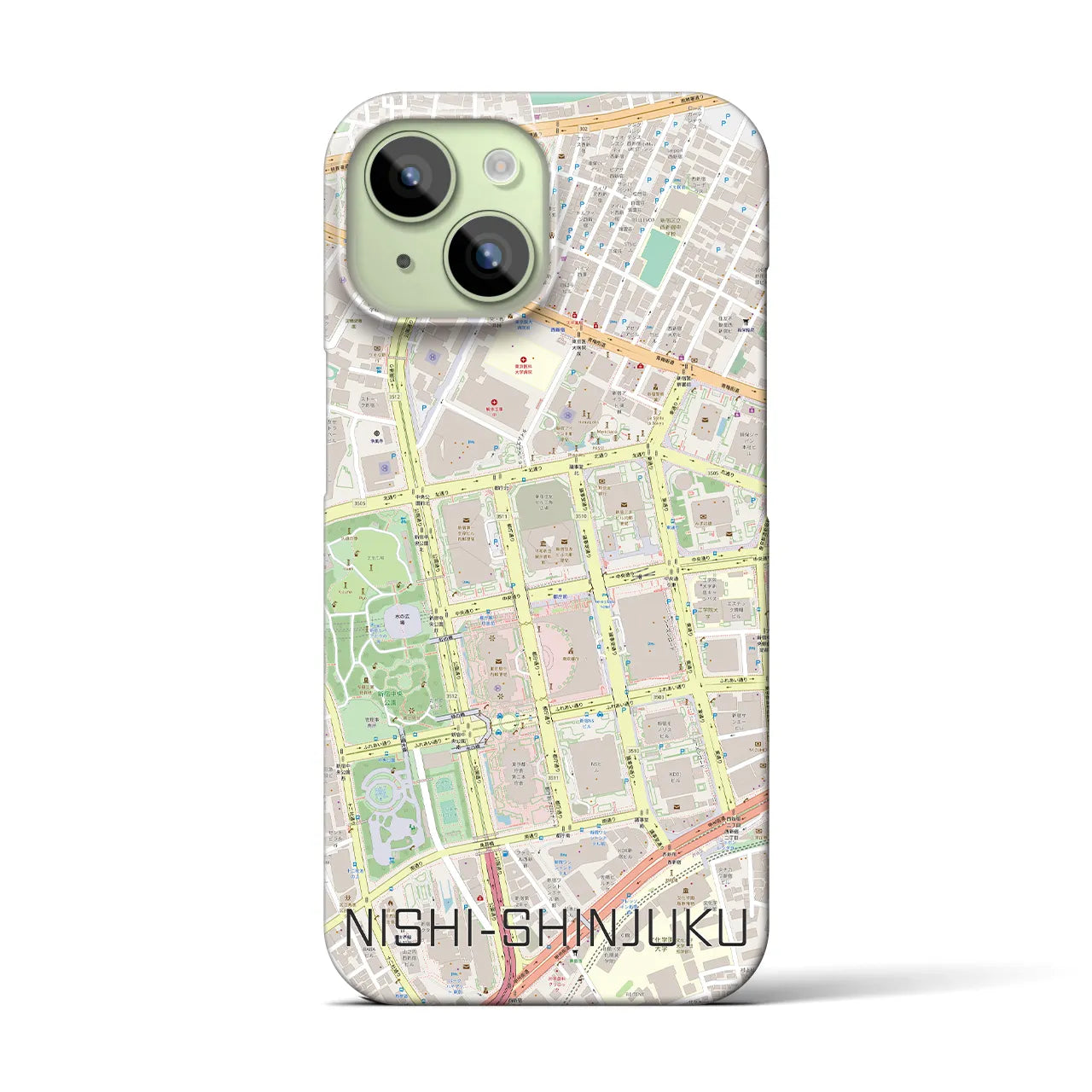 【西新宿(東京都)】地図柄iPhoneケース(バックカバータイプ)