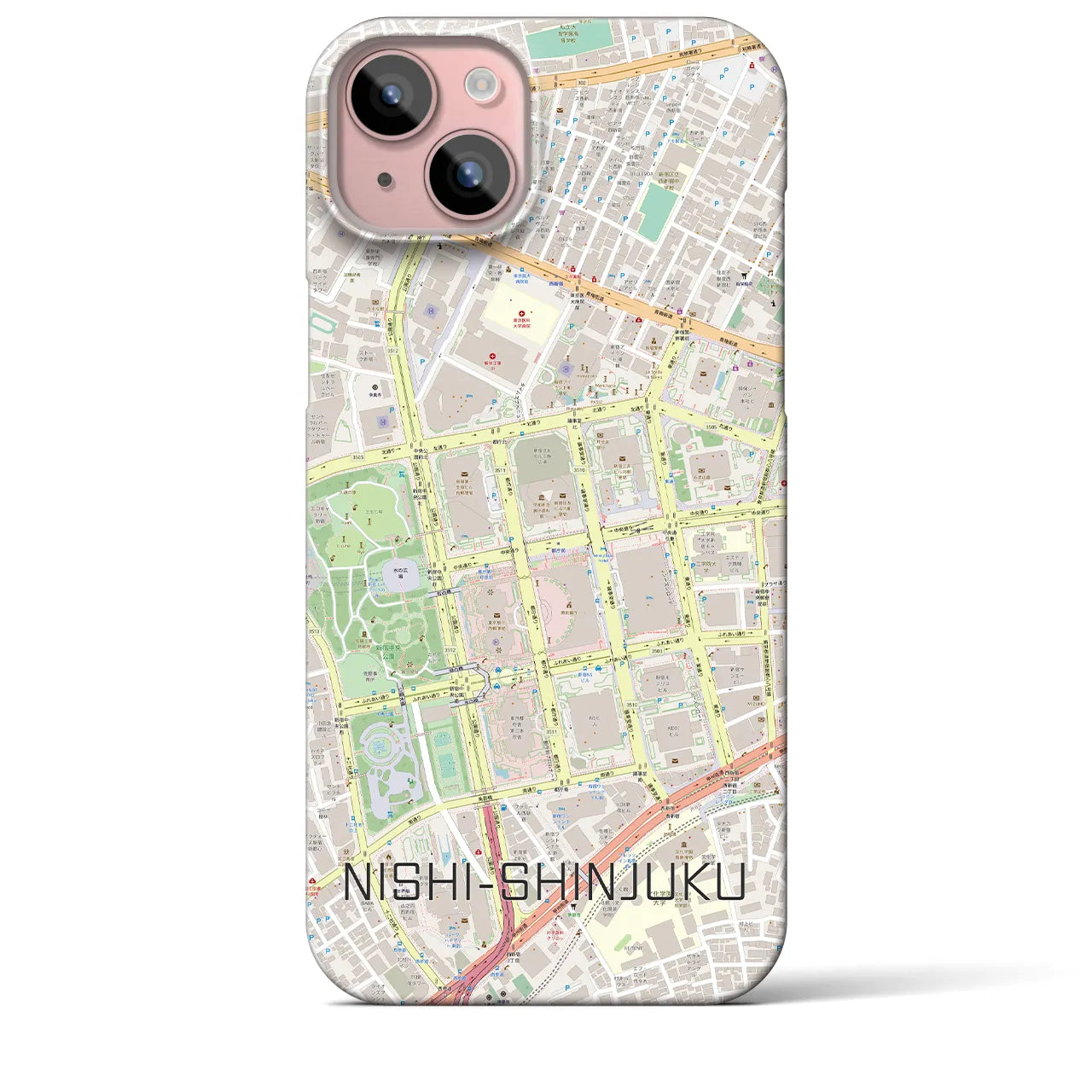 【西新宿(東京都)】地図柄iPhoneケース(バックカバータイプ)