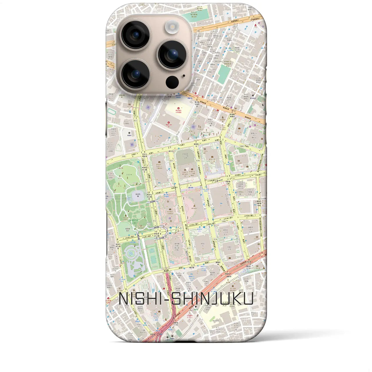 【西新宿(東京都)】地図柄iPhoneケース(バックカバータイプ)