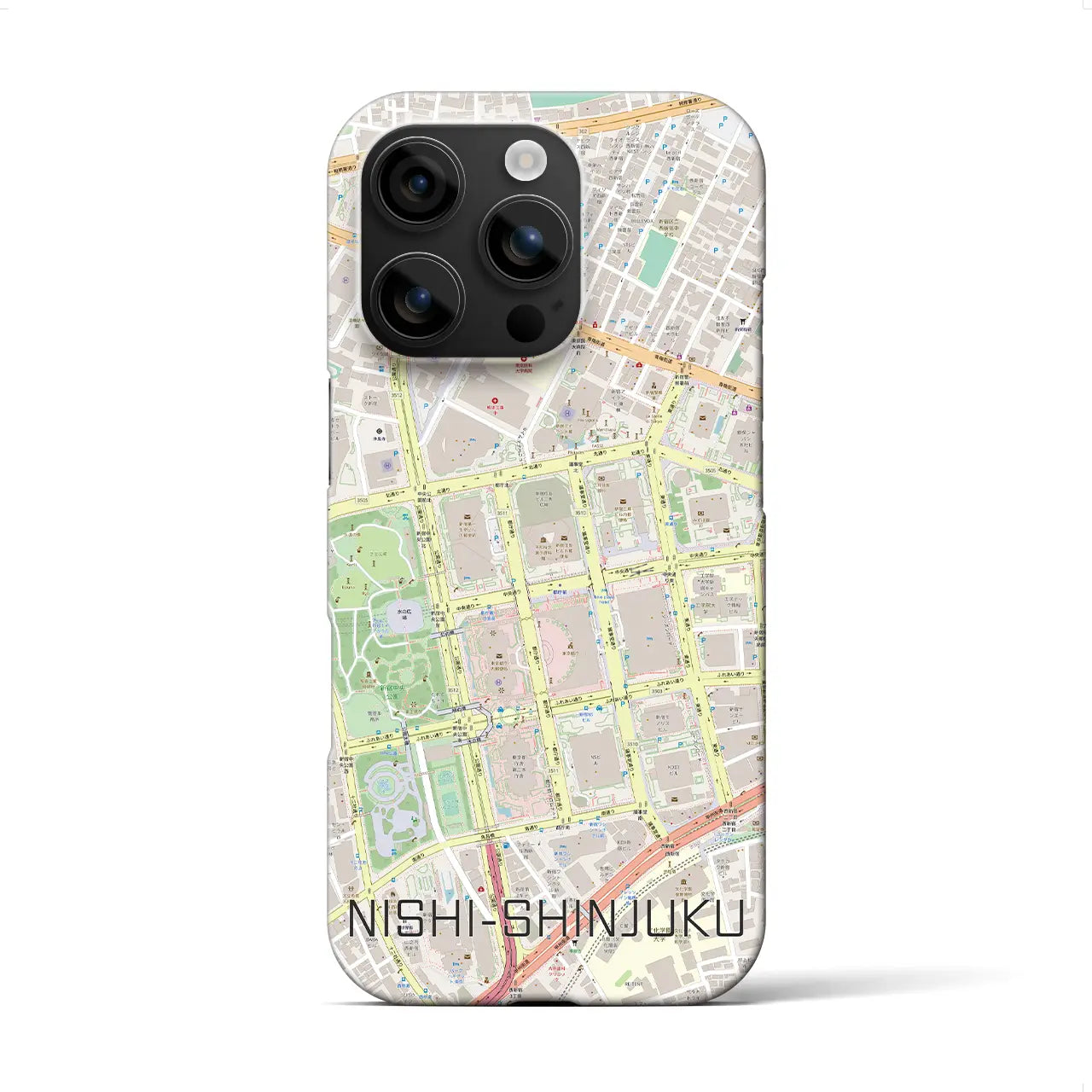 【西新宿(東京都)】地図柄iPhoneケース(バックカバータイプ)