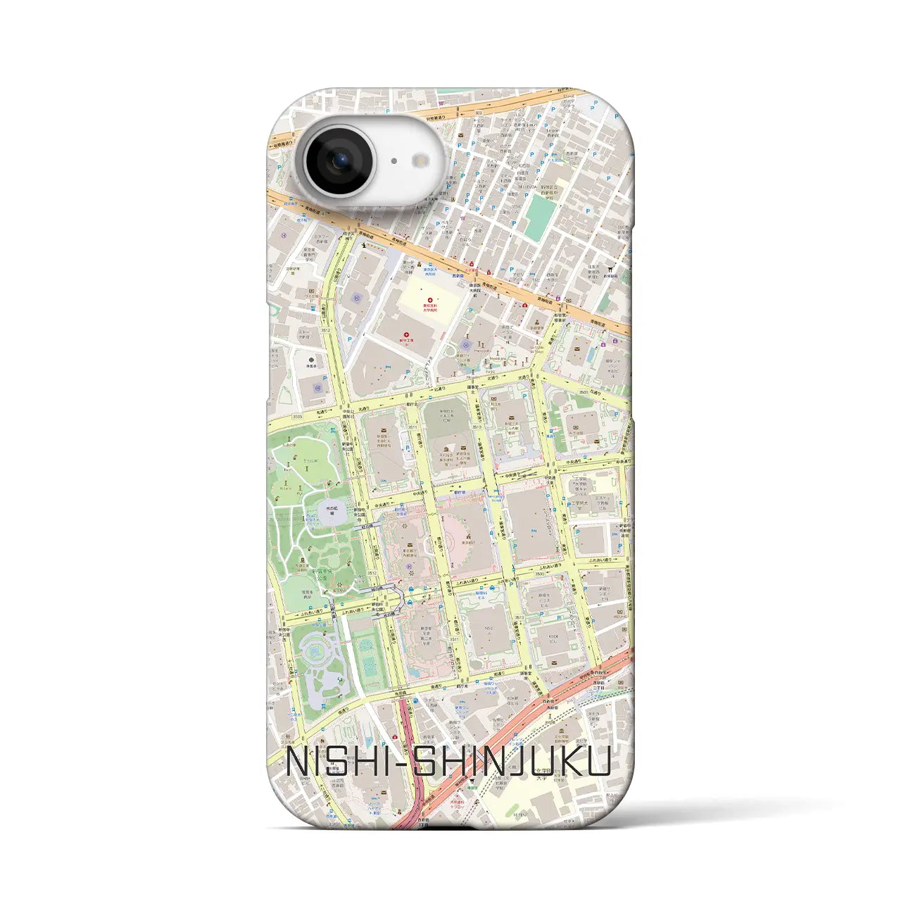 【西新宿(東京都)】地図柄iPhoneケース(バックカバータイプ)