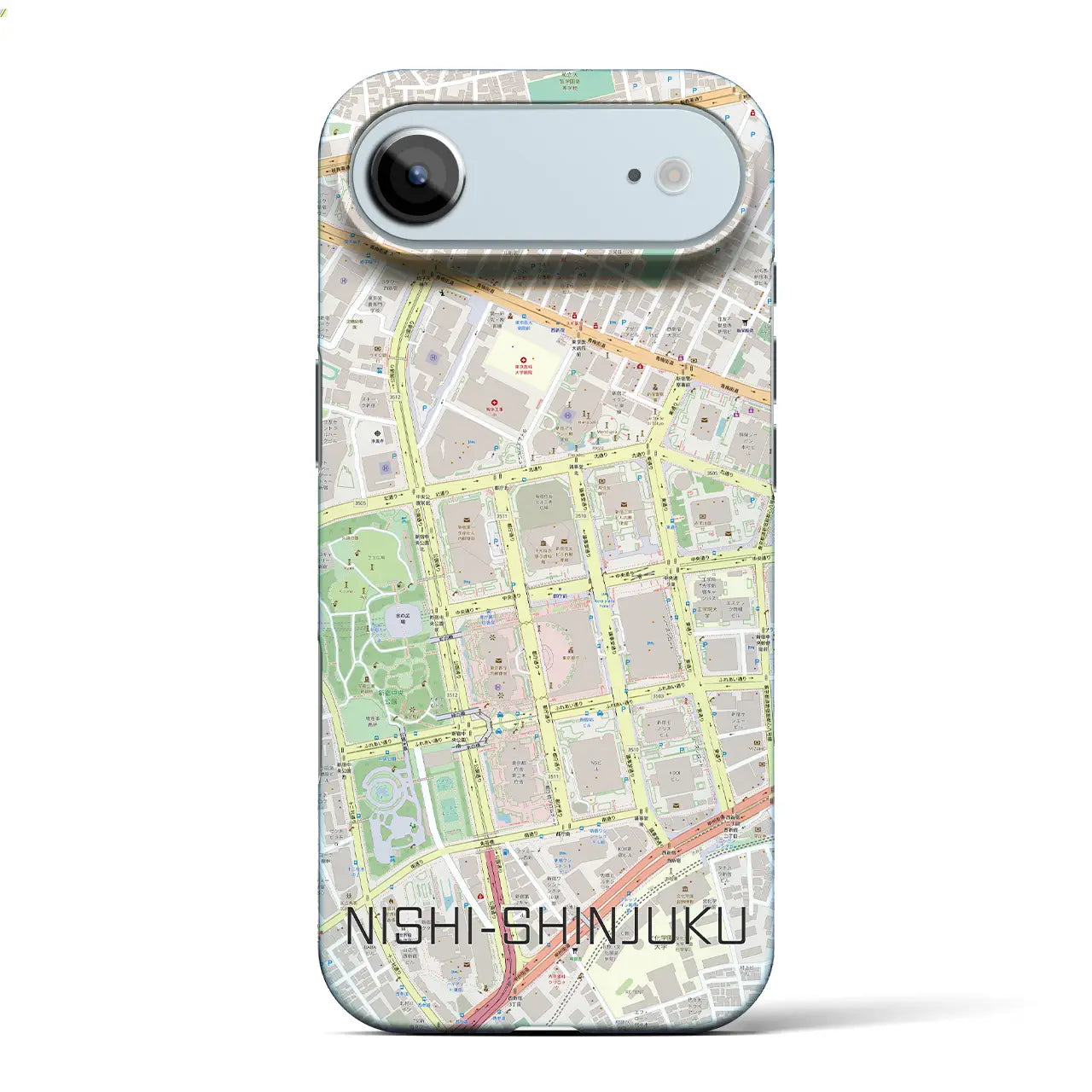【西新宿(東京都)】地図柄iPhoneケース(バックカバータイプ)ナチュラル・iPhone 17 Pro Max 用
