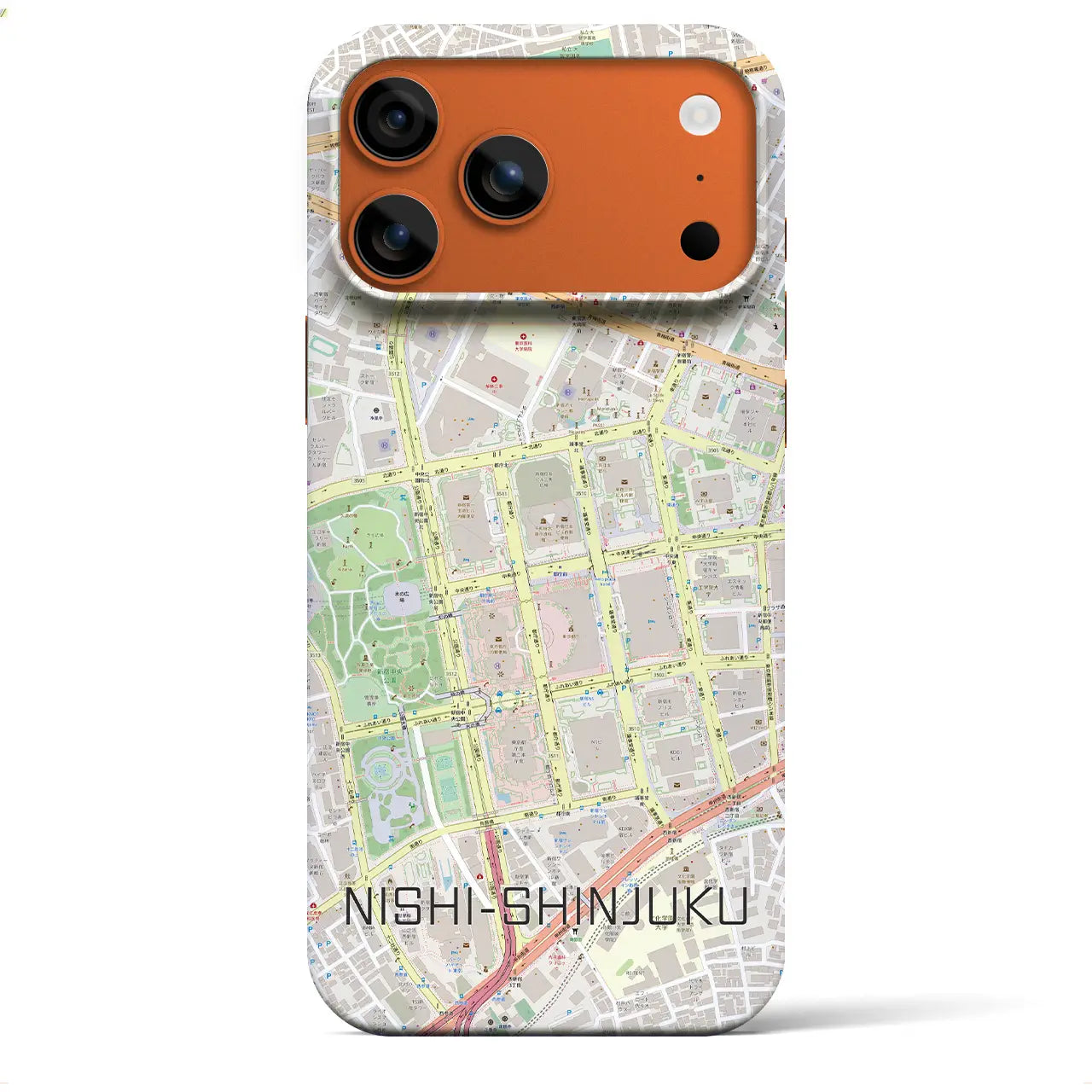 【西新宿(東京都)】地図柄iPhoneケース(バックカバータイプ)