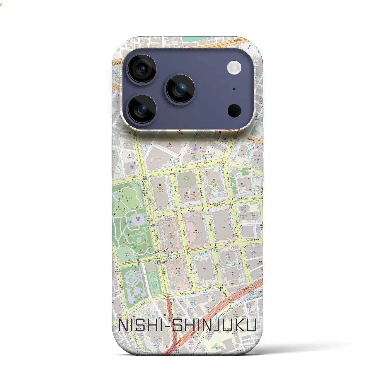 【西新宿(東京都)】地図柄iPhoneケース(バックカバータイプ)