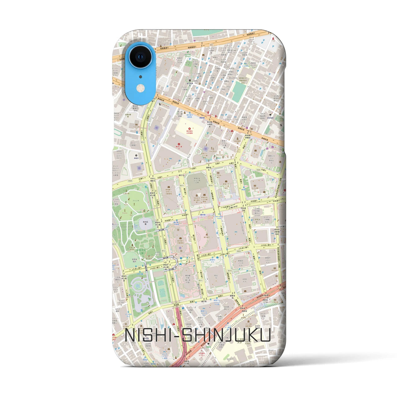 【西新宿(東京都)】地図柄iPhoneケース(バックカバータイプ)