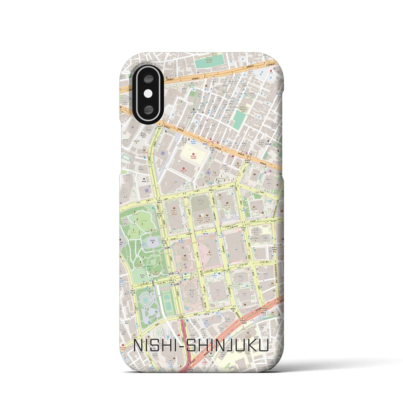 【西新宿(東京都)】地図柄iPhoneケース(バックカバータイプ)
