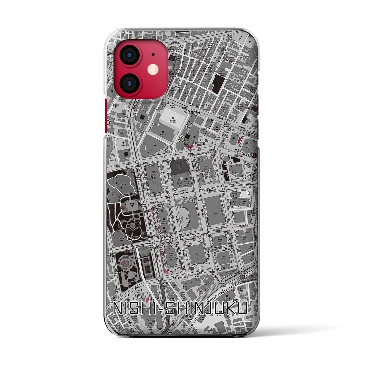【西新宿(東京都)】地図柄iPhoneケース(クリアタイプ)