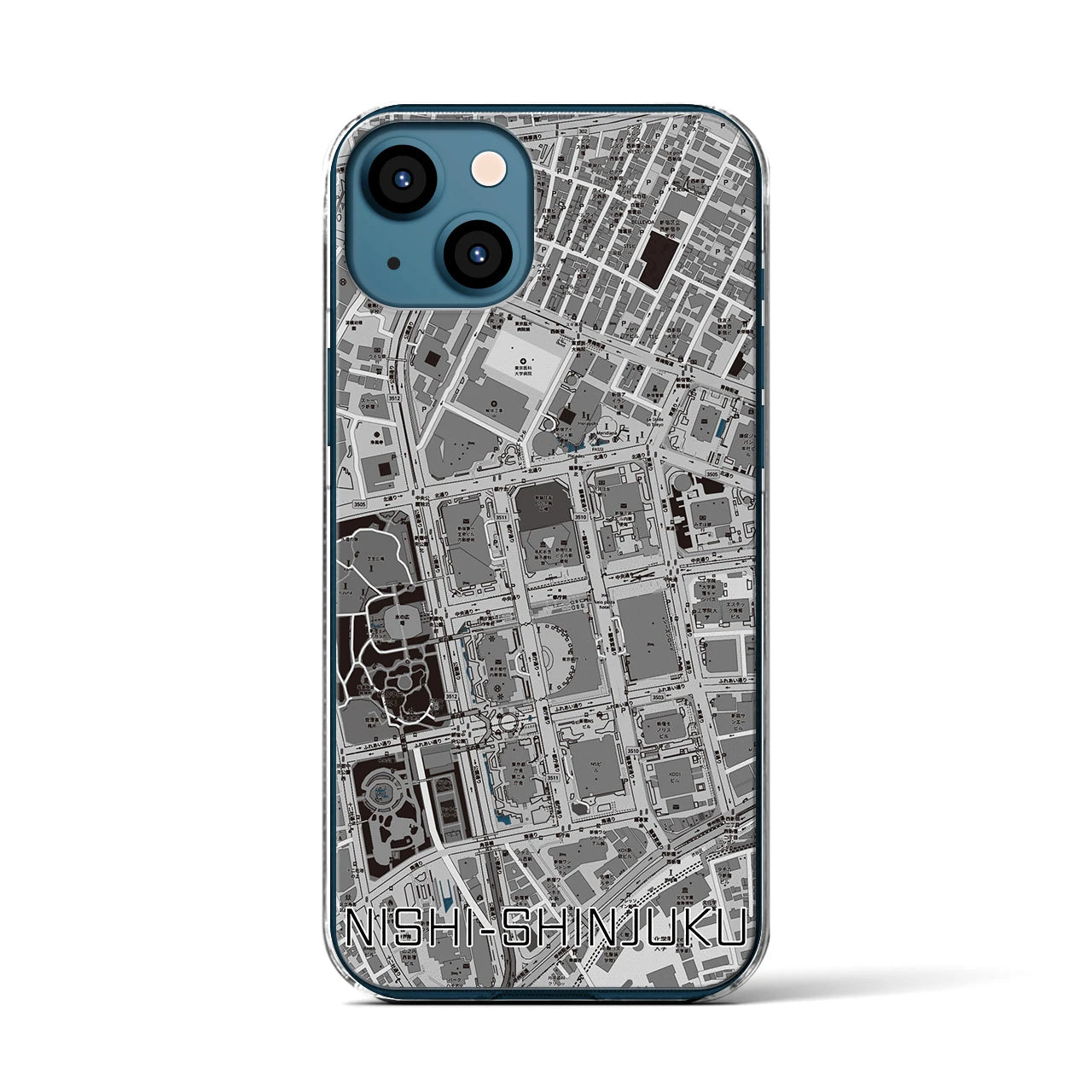 【西新宿(東京都)】地図柄iPhoneケース(クリアタイプ)